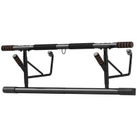 SPORTNOW Bară pentru Tracțiuni și Împingeri cu Mânere Căptușite, Bară de Tracțiune din Oțel, 100x50x27 cm, Negru(m-10)