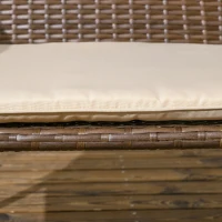 Outsunny Conjunto de Jardim de 4 Peças em Vime Sintético com 2 Poltronas 1 Sofá de 2 Lugares e 1 Mesa de Vidro Temperado Multicolor(m-8)