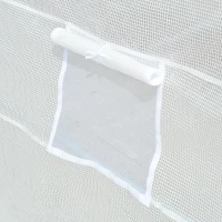 Outsunny Cobertura de Estufa de Túnel 6x3x2m Cobertura de Substituição de Estufa com 12 Janelas e Portas Enroláveis Branco(m-9)