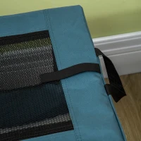 PawHut Transportadora para Cães e Gatos Portátil Dobrável com 3 Portas e Almofada Suave 60x42x42 cm Azul(m-9)