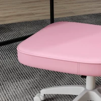 Vinsetto Cadeira de Escritório Estofada em PU com Altura Ajustável Sem Braços Cadeira de Estudo Dormitório 46x59x82-92 cm Rosa(m-8)
