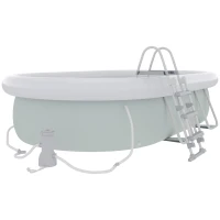 Outsunny Piscina Supraterana de Inot, Piscina cu Cadru din Otel Dreptunghiulara Negonflabila, cu Pompa de Filtrare, Scara de Siguranta pentru 1-8 Persoane, Gri(m-10)