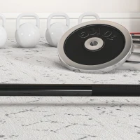 SPORTNOW Barra de Pesos de Aço180 cm Ø50 mm com 2 Grampos Carga 200 kg Barra Olimpica para Discos de Ø5 cm Prata e Preto(m-9)