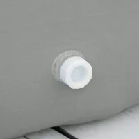 Outsunny 274cm x 76cm Inflatable Swimming Pool Family-Sized Blow Up Pool Round Paddling Pool with Hand Pump for Adults, Outdoor, Garden and Backyard, Grey(m-9)