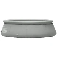 Outsunny 274cm x 76cm Inflatable Swimming Pool Family-Sized Blow Up Pool Round Paddling Pool with Hand Pump for Adults, Outdoor, Garden and Backyard, Grey(m-11)