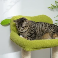 PawHut Árvore Arranhador para Gatos com Cama em Forma de Abacate Plataforma Postes de Sisal e Bola Suspensa Ø44x83cm Verde(m-9)
