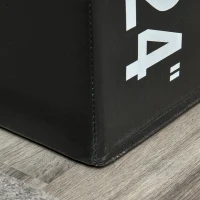 HOMCOM Caixa Pliometria com Fecho de Correr Caixa de Salto com 3 Diferentes Alturas Carga Máxima 120 kg 75x51x61 cm Preto(m-8)