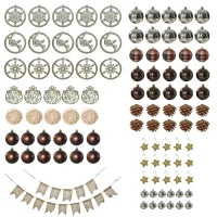 HOMCOM Árvore de Natal Artificial com 150 Luzes LED 650 Ramos e 100 Decorações para Interior Aço Ø106x180 cm Verde(m-9)