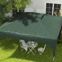 Outsunny Tenda Dobrável com Altura Ajustável 1 Parede Lateral Teto com Ventilação 4 Sacos de Areia e Bolsa de Transporte 3x3 m Verde(m-9)