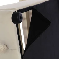 Polsterbett mit hydraulischem Bettkasten und Nietenreihe, ohne Matratze, 160×200 cm, Beige(m-10)