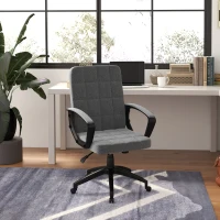Vinsetto Cadeira de Escritório Giratória com Altura Ajustável e Apoio para os Braços Estilo Moderno 59x63x96-105,5 cm Cinza(m-9)