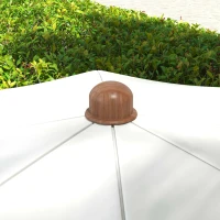 Outsunny Chapéu de Sol de Praia Ø190x210 cm com 8 Varas Abertura Manual Anti-UV Impermeável e Bolsa de Transporte para Jardim Creme(m-8)
