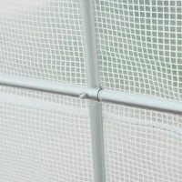 Outsunny Estufa tipo Túnel 445x200x200 cm com Porta Enrolável e 6 Janelas Cobertura de PE 140 g/m² Anti-UV Branco(m-10)