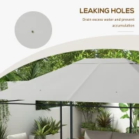 Outsunny 3 x 4m Gazebo Canopy Replacement Cover, Gazebo Roof Replacement (TOP COVER ONLY), Light Grey(m-7)