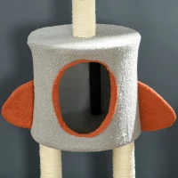 PawHut Arranhador para Gatos de 116 cm Tipo Foguete com Postes para Arranhar Cama Caverna e Brinquedo de Estrela Ø44x116 cm Azul(m-8)