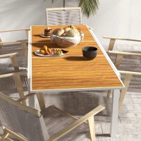Outsunny Mesa de Jardim Extensível Mesa de Terraço Retangular para 6-8 Pessoas Capacidade 50 kg 180/240x94x73 cm Marrom(m-9)