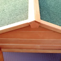 PawHut Coelheira de Madeira para 2-4 Coelhos 2 Cercados Bandeja Amovível Teto Asfáltico 2 Rampas 309x79x86 cm Madeira(m-9)