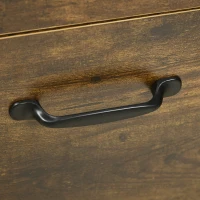 Vinsetto Armário para Impressora com Rodas e 2 Gavetas Fechadura e Prateleiras Abertas 90x3,5x68,5 cm Castanho Rústico e Preto(m-9)