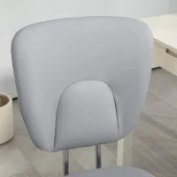 Vinsetto Cadeira de Escritório Giratória de Couro PU com Altura Ajustável e Função Basculante 50x54x87,5-96,5 cm Cinza Claro(m-10)