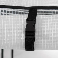 Outsunny Invernadero de Jardín Vivero Casero con Puerta Enrollable Cubierta de PE y Marco de Metal para Cultivos Plantas Tomates Terraza Patio 100x80x150 cm Transparente Blanco(m-9)