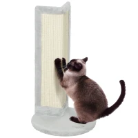 PawHut 56cm Corner Cat Scratching Post with Sisal Scratching Pad, Grey(m-1)