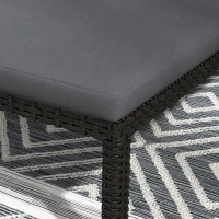 Outsunny Espreguiçadeira de Vime com Encosto Ajustável em 5 Posições Acolchoado e 2 Rodas 73x200x48 cm Cinza Escuro e Preto(m-9)
