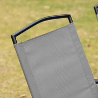 Outsunny Conjunto de Jardim Refeição de 8 Peças com 6 Cadeiras Dobráveis Mesa  e Chapéu de Sol Inclinável Cinza(m-8)