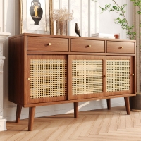 Credenza con 3 cassetti, Colore noce