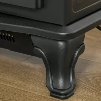 HOMCOM Electric Fireplace Stove Heater with LED Fire Flame Effect, Double Door, Freestanding & Portable with Overheat Protection, 1000W/2000W, Black(m-12)