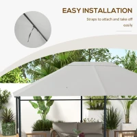 Outsunny 3 x 4m Gazebo Canopy Replacement Cover, Gazebo Roof Replacement (TOP COVER ONLY), Light Grey(m-6)