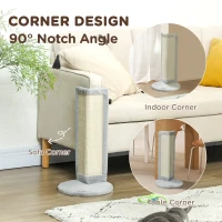 PawHut 56cm Corner Cat Scratching Post with Sisal Scratching Pad, Grey(m-4)