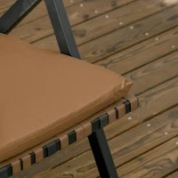 Outsunny Conjunto de Jardim de 4 Peças em Vime Sintético com 2 Poltronas 1 Sofá de 2 Lugares e 1 Mesa de Vidro Marrom e Preto(m-8)