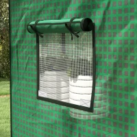 Outsunny Cobertura de Substituição para Estufa 140x73x190 cm com Janela, Porta com Fecho Éclair, Anti-UV, Proteção de Plantas, Verde(m-8)