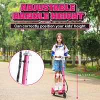 HOMCOM Folding Electric Kids Scooter Ride on Age 7-14, Pink(m-6)