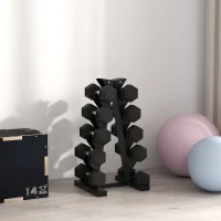 SPORTNOW Suporte para Halteres de 5 Níveis Suporte de Armazenamento para Halteres de Aço para Treinamento 35x33x66 cm Preto(m-9)