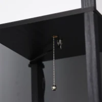 HOMCOM Candeeiro de Pé de Madeira com Prateleira Suporte para Lâmpada E27 Candeeiro Moderno 26x26x156 cm Preto e Branco(m-9)