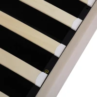 Cama tapizada con cajón hidráulico y somier, sin colchón, 140×200 cm, Beige(m-8)