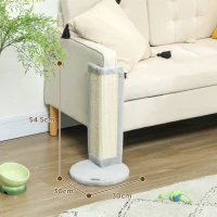 PawHut 56cm Corner Cat Scratching Post with Sisal Scratching Pad, Grey(m-3)