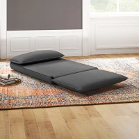 HOMCOM Fotel do Spania, 6-stopniowo Regulowane Oparcie, Oddychająca Tkanina, Wbudowana Podpórka Głowy, Antracyt(m-8)