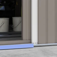 Outsunny Magazie de Gradina cu Usi Duble Glisante si Acoperis Inclinat, Sopron de Gradina din Otel si PP, 3.4x4x2m, Gri(m-10)