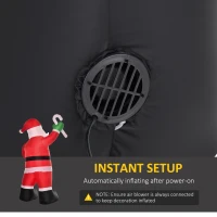 Nadmuchiwany Święty Mikołaj z laską cukrową 243 cm Santa Claus prezent LED(m-6)