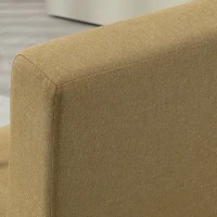HOMCOM Poltrona Individual com Apoios de Braços Estrutura em Aço Dourado Estilo Moderno para Sala Quarto 62x81x92 cm Castanho(m-9)