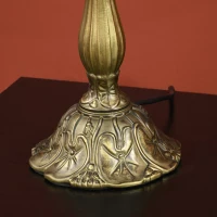 HOMCOM Candeeiro de Mesa com Desenho de Vitrais Coloridos  Candeeiro de Mesa de Vidro para Dormitório Sala de Estar Escritório Ø31x48 cm Azul(m-9)