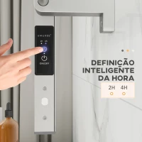 HOMCOM Toalheiro Elétrico de Parede ou Solo 150 W com Função de Temporizador e 8 Barras para Casa de Banho 53x35x90 cm Prata(m-5)