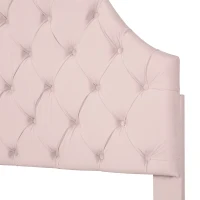 Letto imbottito con testiera regolabile in altezza e rete a doghe, senza materasso, 90×200 cm, Rosa(m-6)
