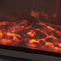 HOMCOM Freestanding Electric Fireplace Indoor Space Table Top Heater with Realistic Flame Effect, Rotatable Head, Overheating Protection, 1500W, Black(m-14)