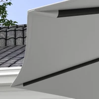 Outsunny Toldo de Substituição para Chapéu de Sol de 3 m com Ventilação Superior para Exterior Jardim Pátio Piscina Branco(m-8)