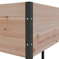 Outsunny Horta Elevada com Rodas 99x42x81 cm Horta Urbana Elevada Mesa de Cultivo com Tecido Não Tecido para Cultivo Madeira(m-8)