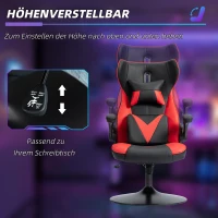 Vinsetto Gaming-Stuhl mit Schaukelfunktion, Drehstuhl, höhenverstellbar, gepolsterter Sitz, Metall, 67 x 71 x 112 cm, Rot(m-7)