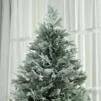 HOMCOM Árvore de Natal Artificial Nevada 180 cm com 300 Luzes LED 577 Ramos e Base Dobrável Verde(m-9)